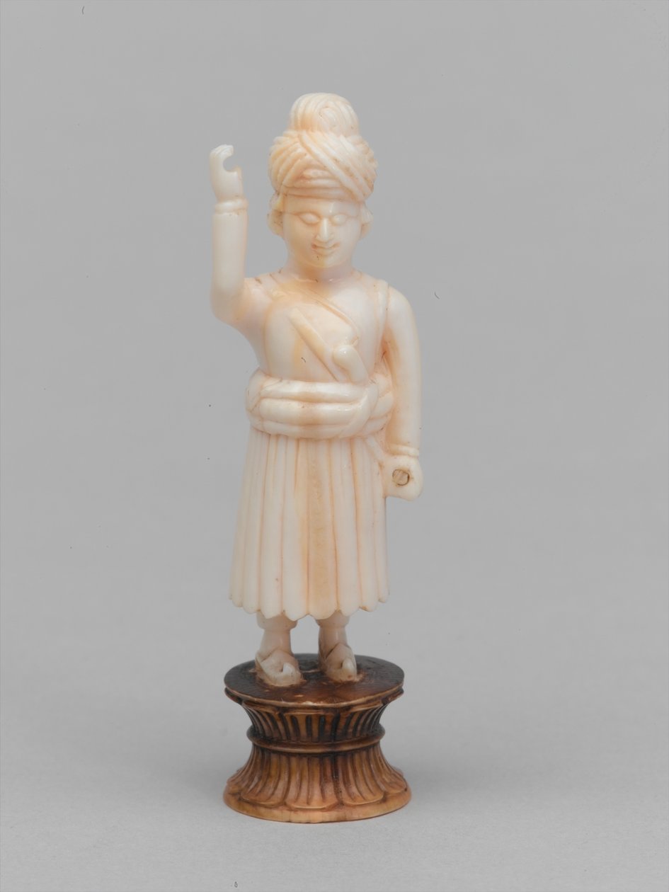 Czarny pionek, figura szachowa, Indie, 1820 ok autorstwa Evremond de Berard