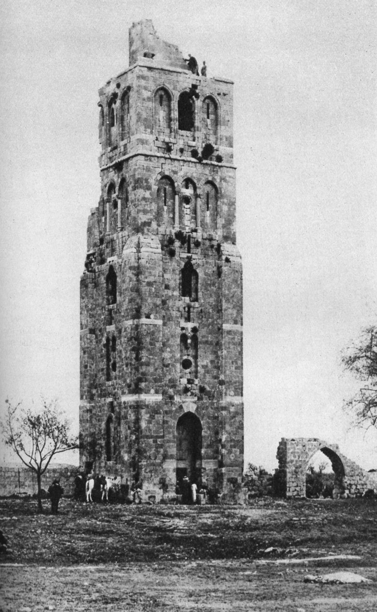 Wieża Czterdziestu Męczenników, Ramla, Palestyna, ok. 1930 autorstwa Ewing Galloway