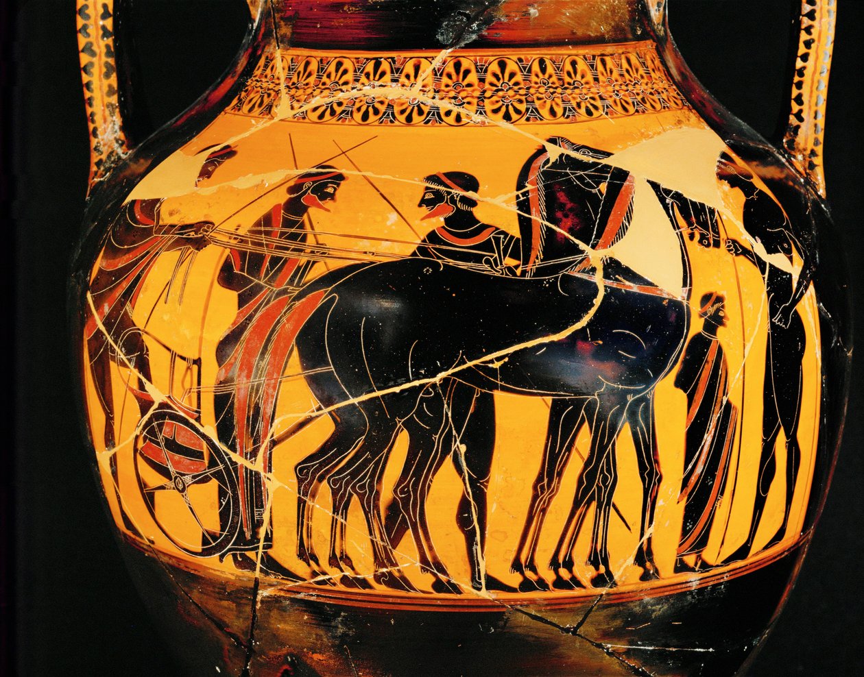 Odjazd wojownika w jego rydwanie ... autorstwa Exekias Exekias