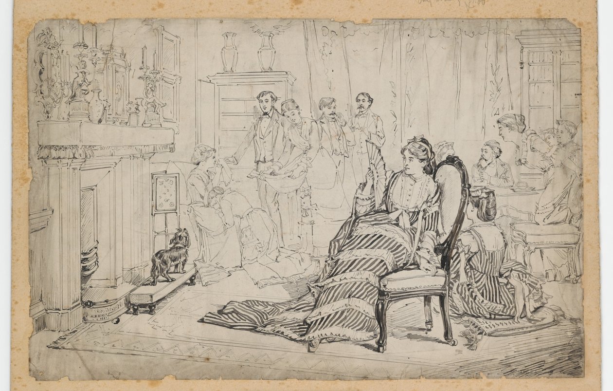 Przepadki, 1880 (pióro i atrament na papierze) autorstwa Eyre Crowe