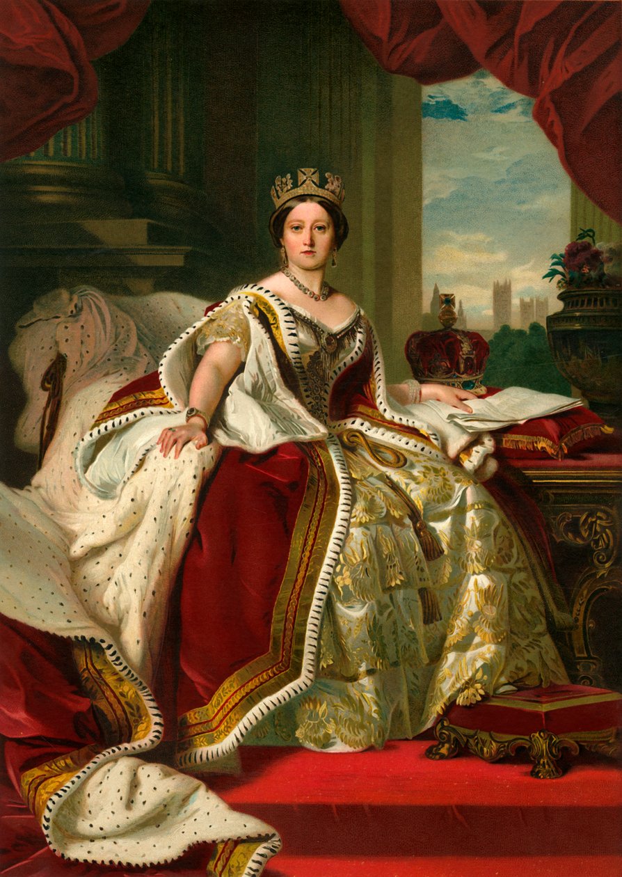 Jej Wysokość Królowa w Swoich Szatach Stanu, 1859, c1897 autorstwa Eyre and Spottiswoode
