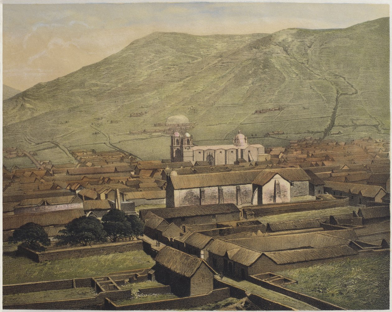 Widok ogólny Puno, ilustracja z „Geografia del Peru” Mariano, Felipe Paz Soldan (1821-86) płyta XXXVIII, 1863 autorstwa F. Delamare