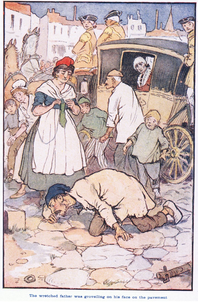 Nieszczęsny ojciec płaszczył się po twarzy na chodniku autorstwa F. M. B. Blaikie