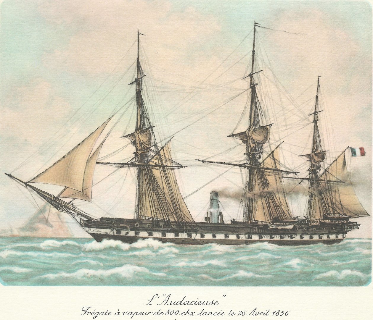 Frégat L´Audacieuse autorstwa F. Roux