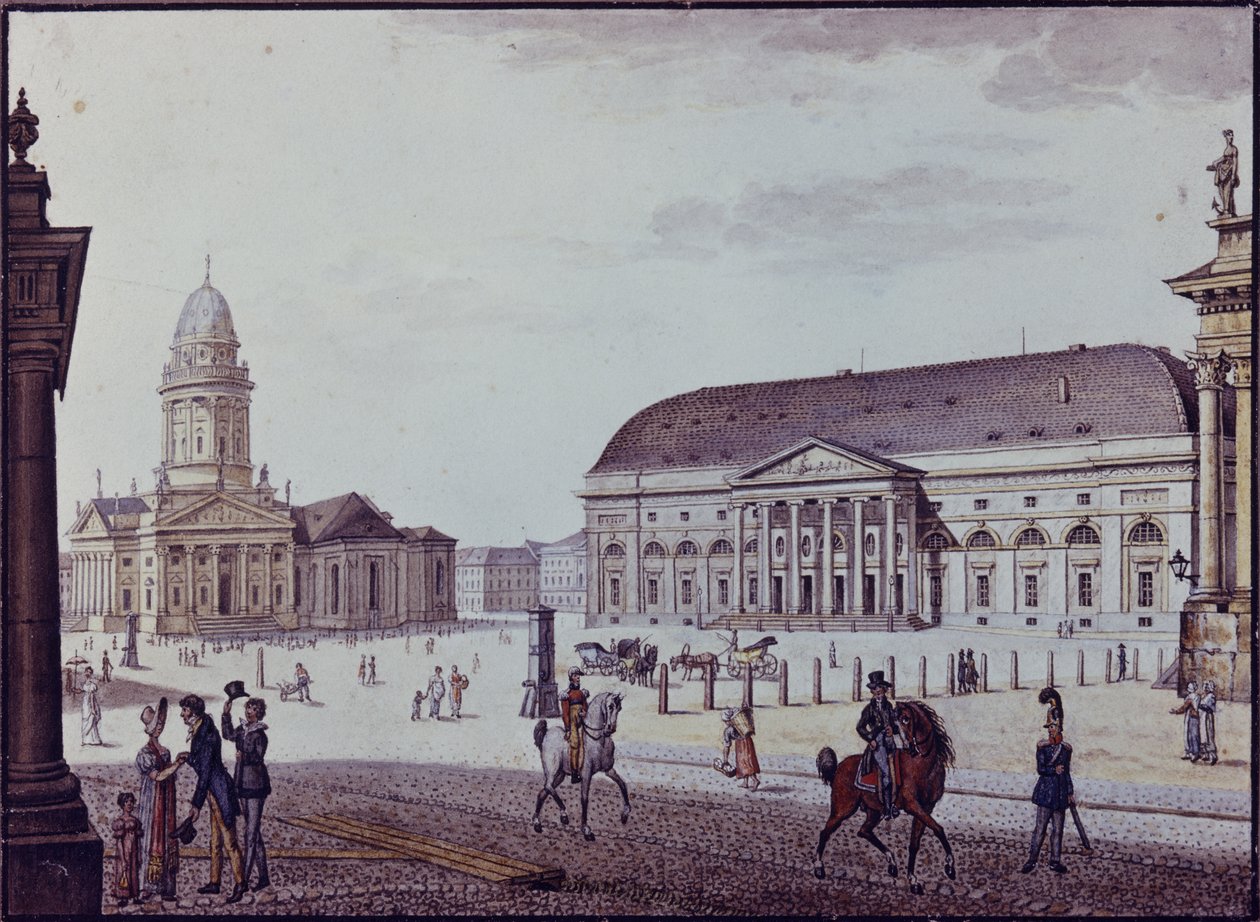 Gerndarmenmarkt (цаасан дээрх үзэг, бэх, угаалгын өрөө) поли autorstwa F.A. Calau