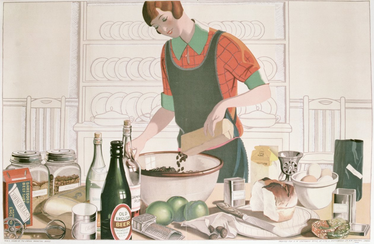 The Christmas Pudding, plakat 1928 (litografia) autorstwa F.C. Harrison