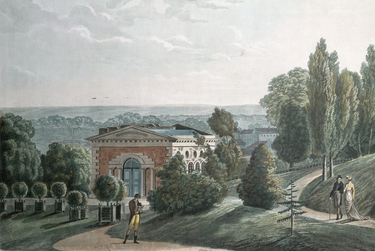 Cieplarnia w Jardin des Plantes, Paryż (akwatinta) autorstwa F.G. Wexelberg