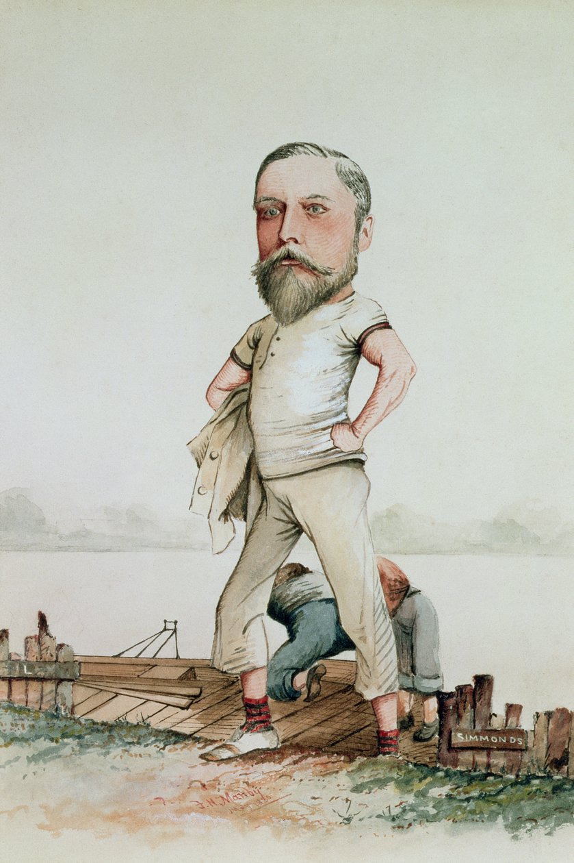 Typ wioślarski, karykatura Edwarda VII (1841-1910) 1880 autorstwa F.H. Manby