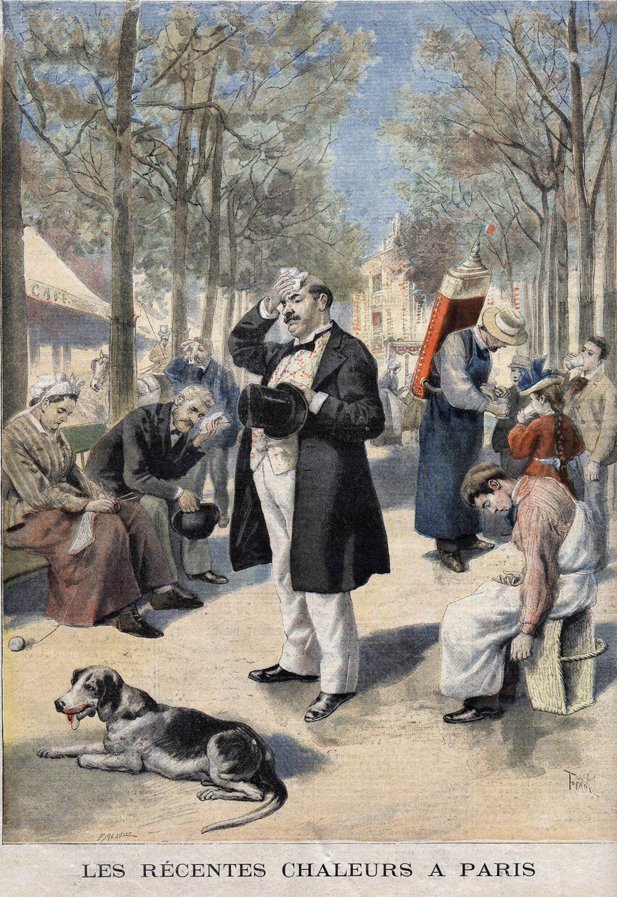 Ostatnie upały w Paryżu - w Le petit Journal du 22.09.1895 autorstwa F.L. and Tofani Oswaldo  Meaulle