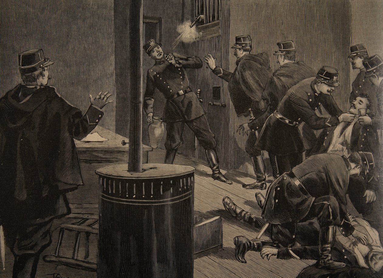 Etievant, Anarchista strzela z kraty, ilustracja z 