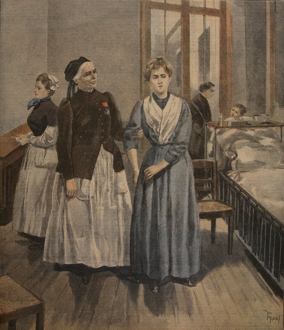 Krzyż Honorowy dla Madamoiselle Bottard, ilustracja z „Le Petit Journal: Supplement illustre”, 16 stycznia 1898 autorstwa F.L. and Tofani, Oswaldo Meaulle