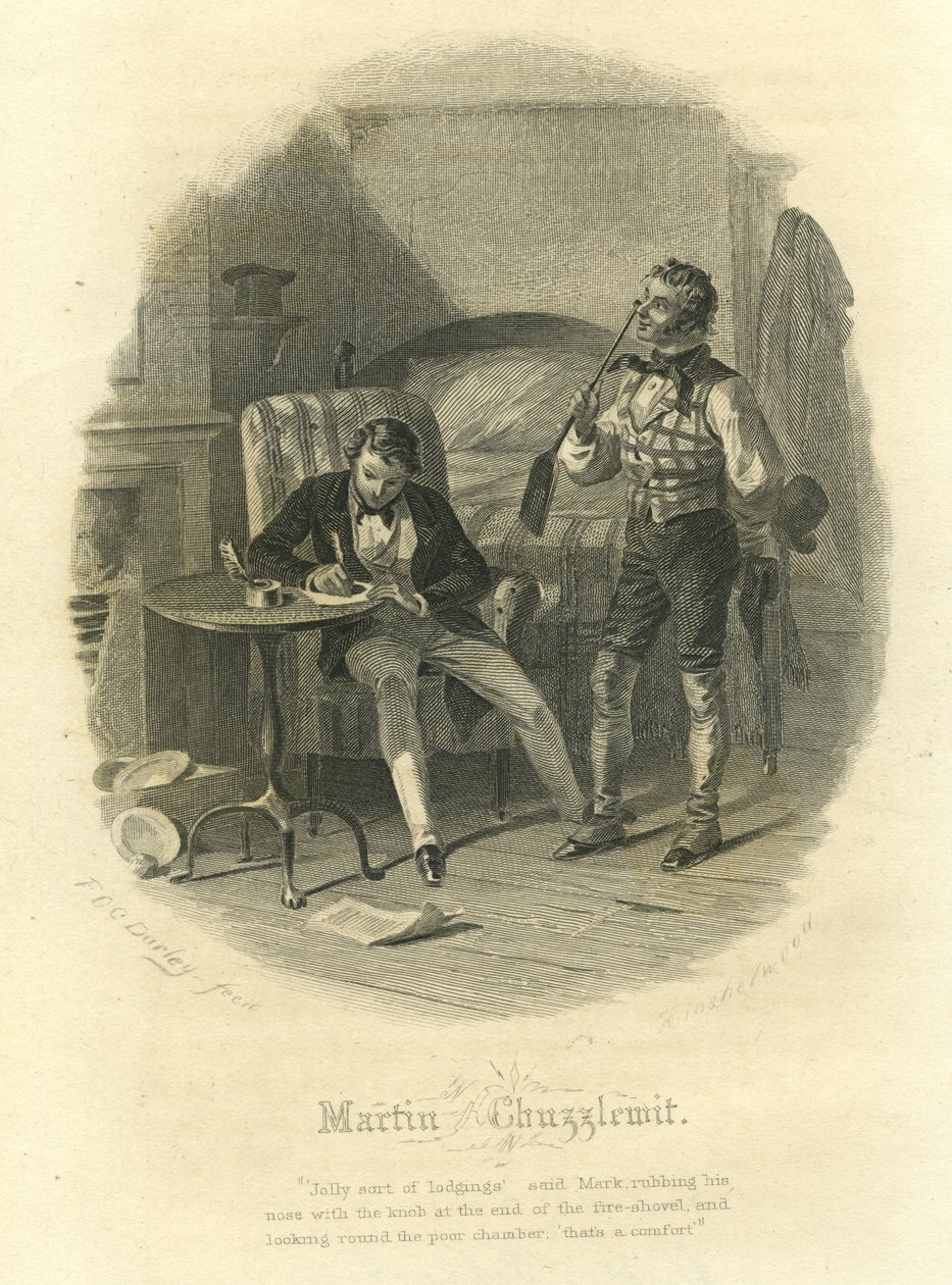 Martin Chuzzlewit: Mark Tapley i Martin Chuzzlewit autorstwa F.O.C. and McRae, C. John Darley
