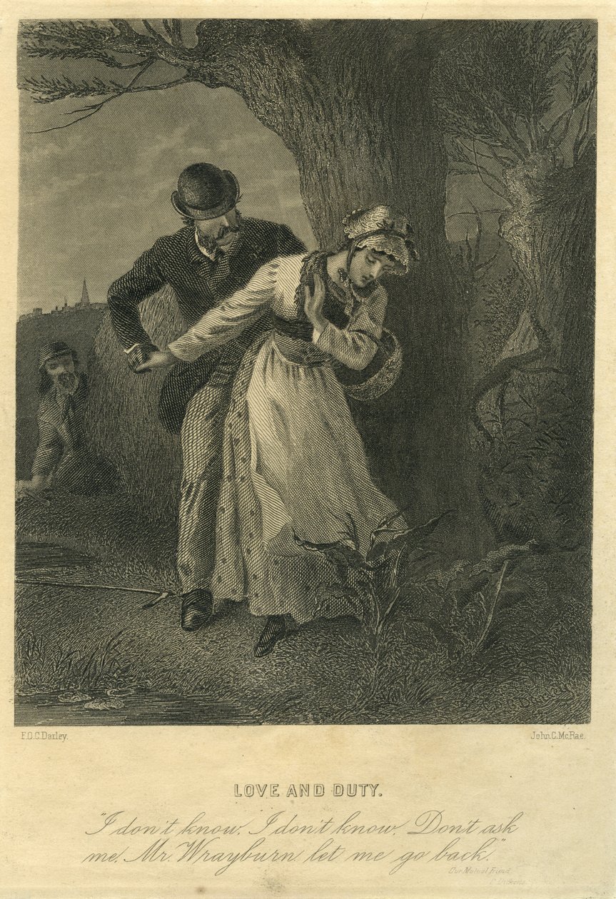 Nasz wspólny przyjaciel, miłość i obowiązek: Eugene Wrayburn i Lizzie Hexam autorstwa F.O.C. and McRae, C. John Darley