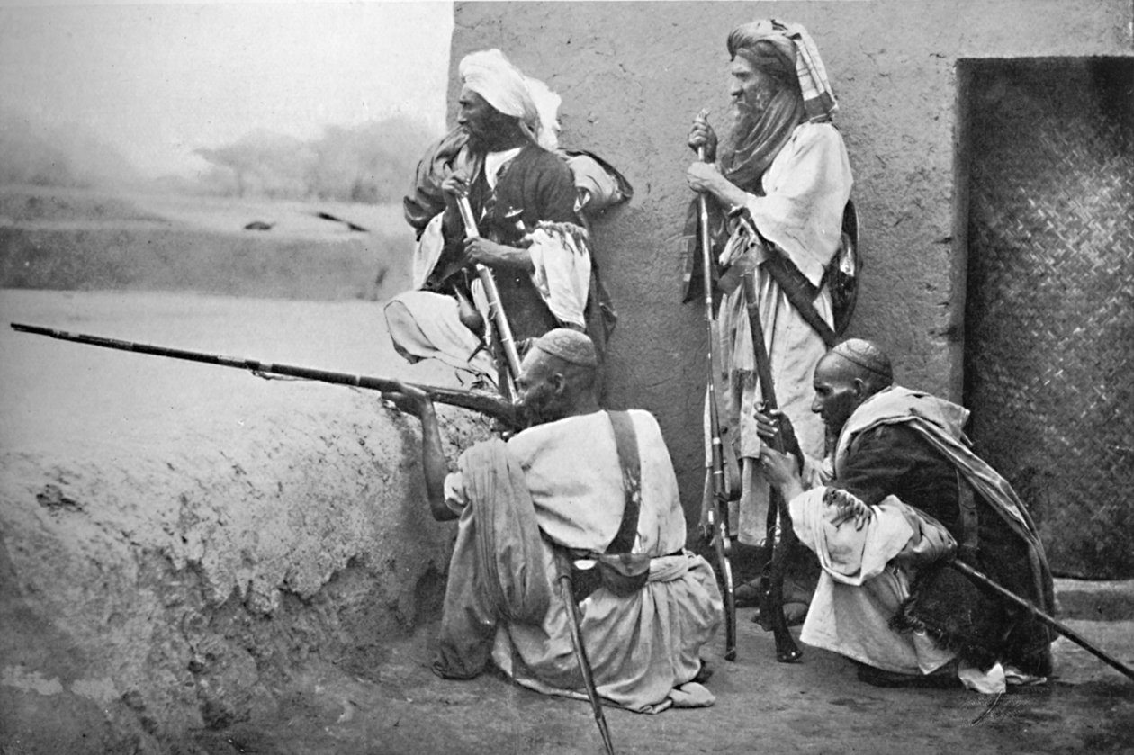 Afridis na wojennej ścieżce, 1902 autorstwa F. Bremner