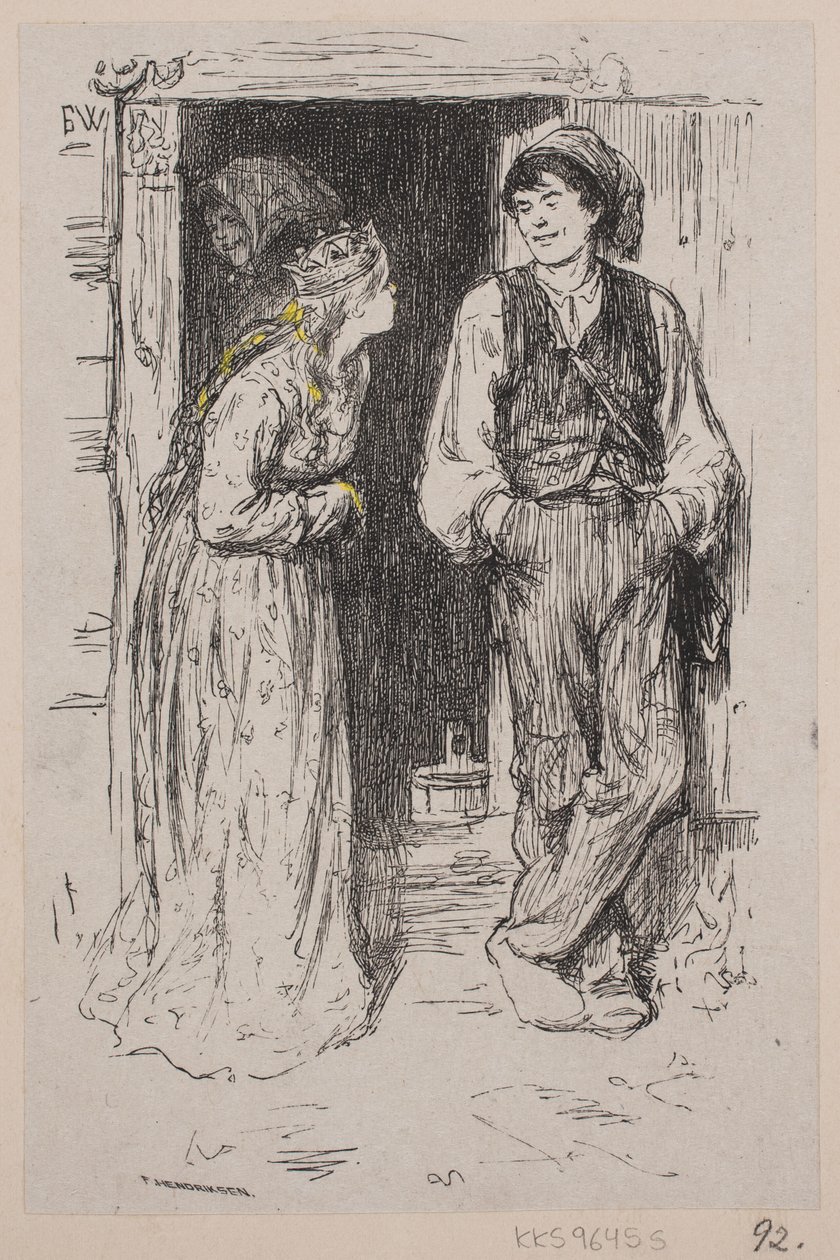 Ilustracja do "Kopciuszek, który sprawił, że księżniczka skłamała" autorstwa F. Hendriksen
