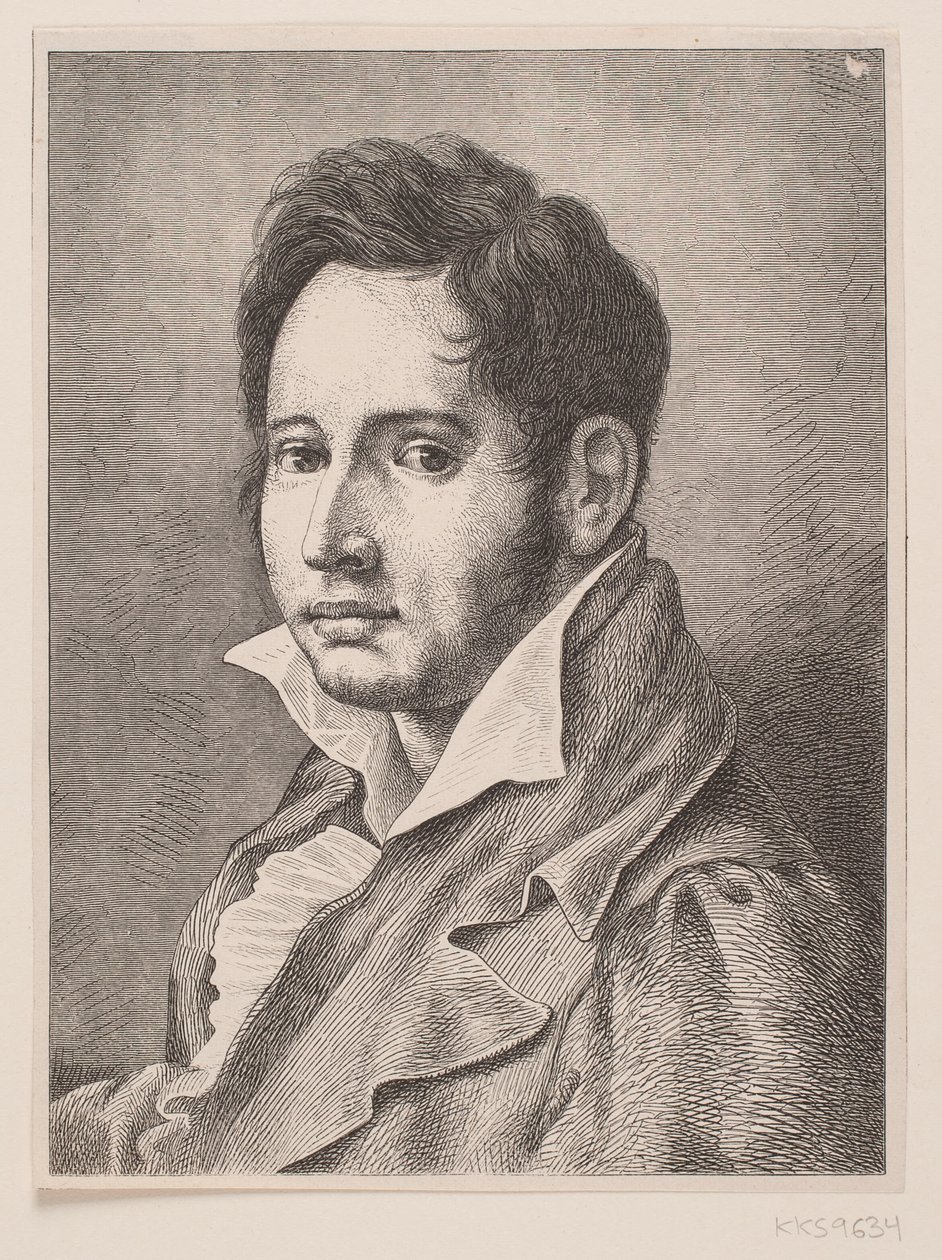 Portret Oehlenschlägera autorstwa F. Hendriksen
