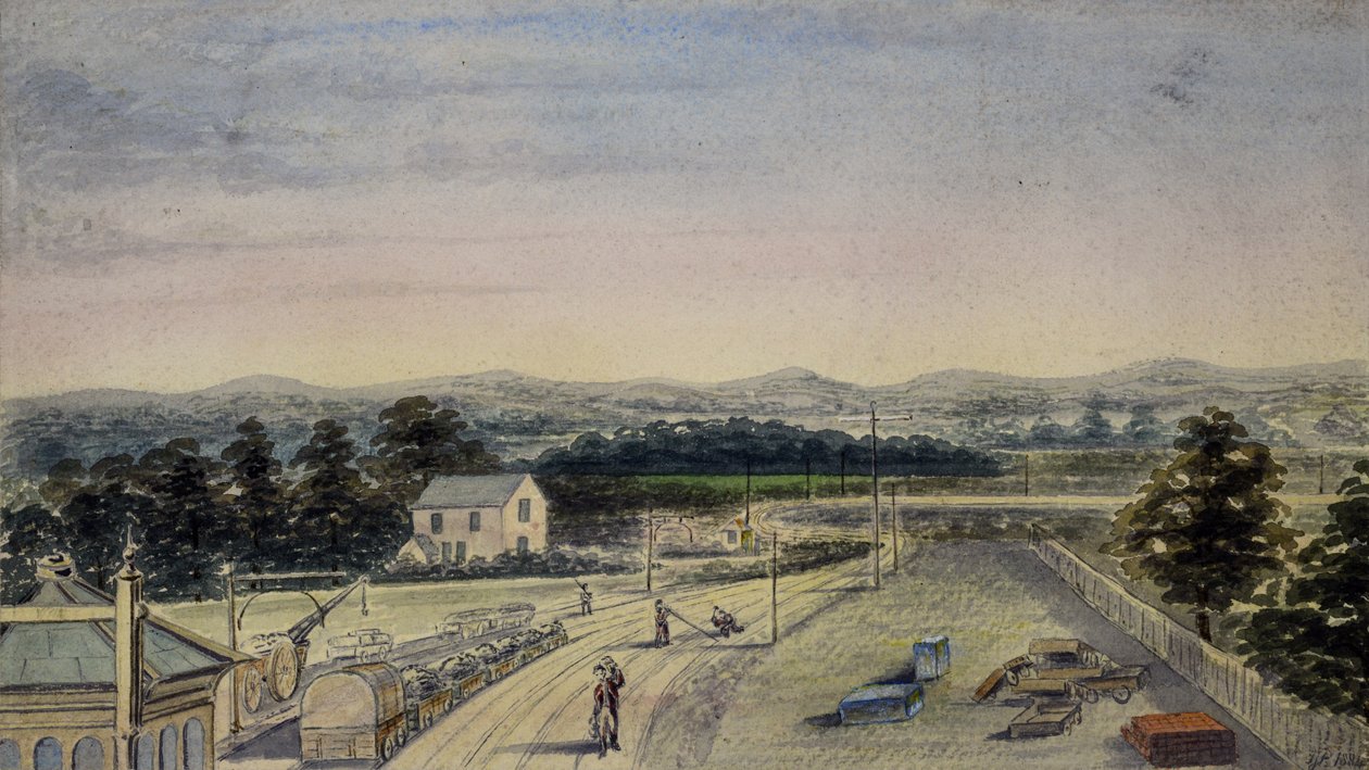 View from bridge at railway station, Lingfield, Surrey looking towards Crowhurst autorstwa F. J. P.