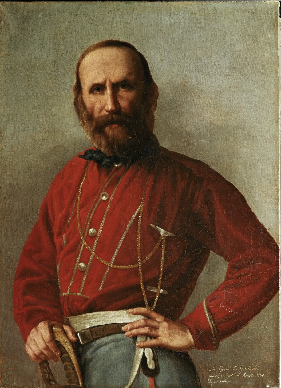 Portret Giuseppe Garibaldiego (olej na płótnie) autorstwa F. Rossetti