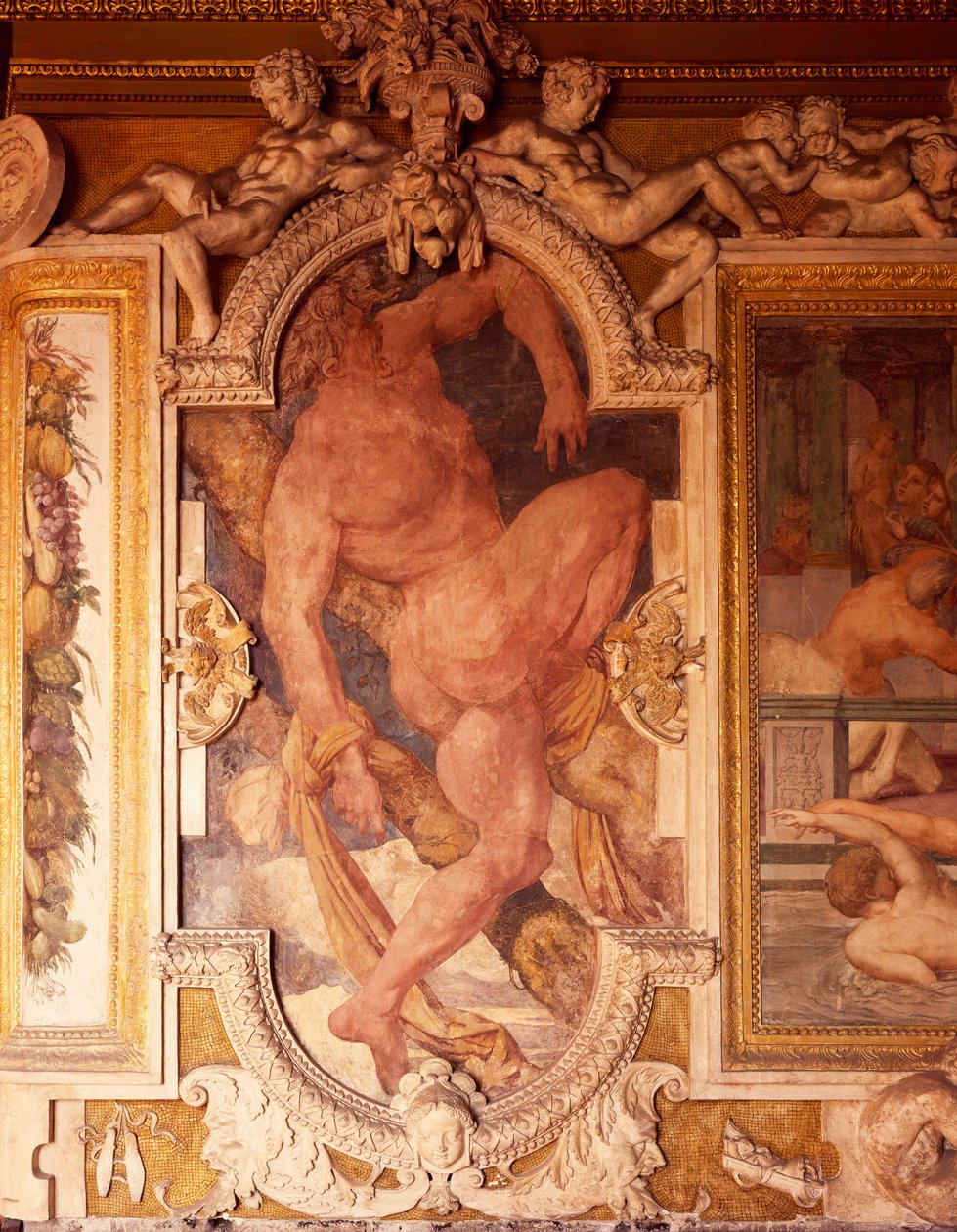 Freski i sztukaterie w galerii Franciszka I w Chateau de Fontainebleau (wpisanej na Listę Światowego Dziedzictwa UNESCO autorstwa F. and Rosso Fiorentino G. Primaticcio