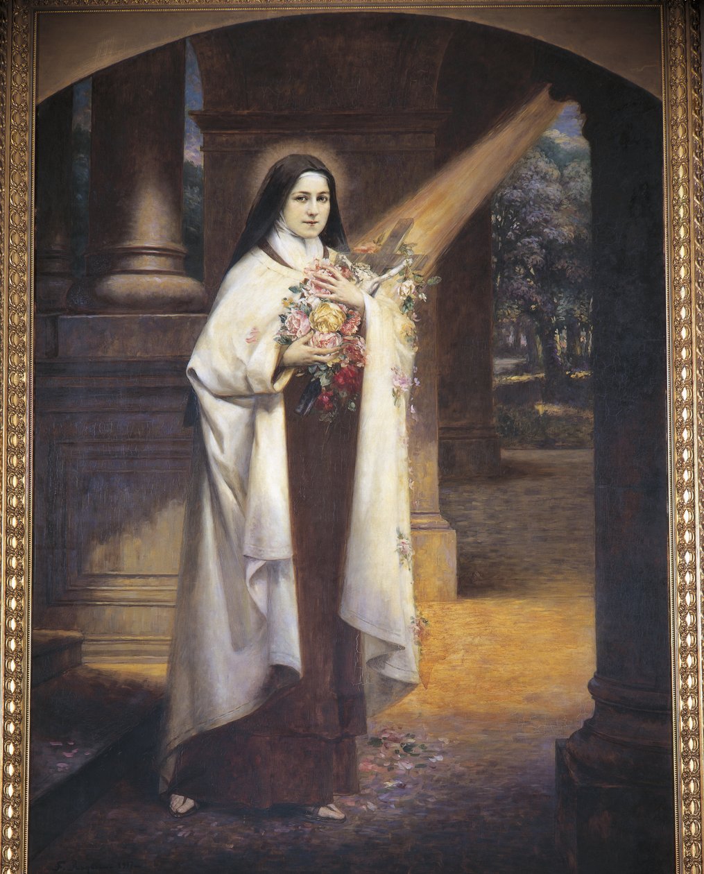 Święta Teresa z Lisieux, XX wiek (malowidło ścienne) autorstwa F. Roytelet
