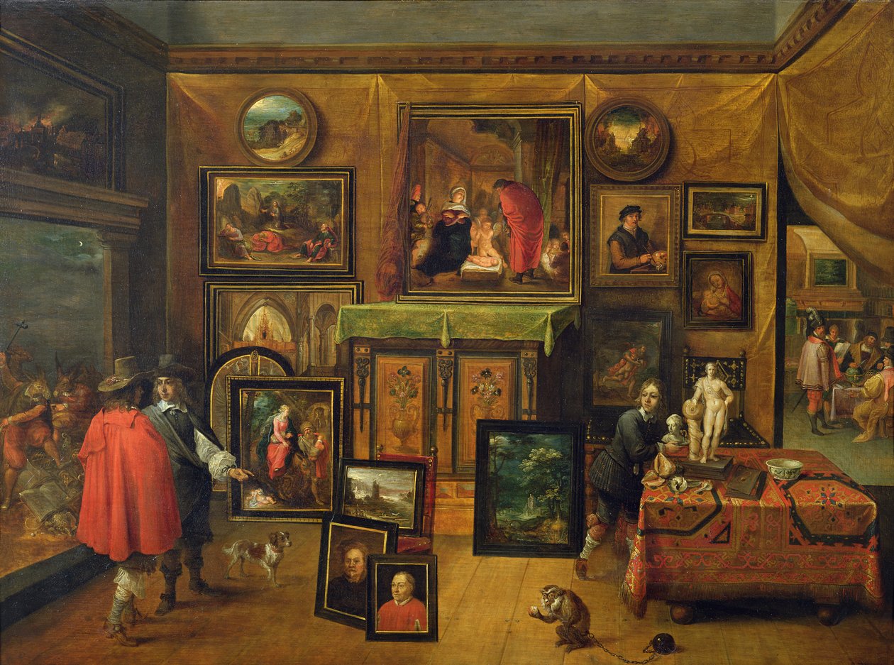 Galeria Obrazów Pietera Stevensa, ok. 1640-48 (panel) autorstwa F. and Teniers Francken