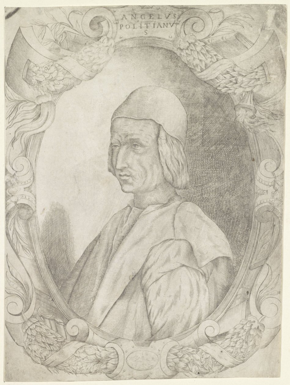 Portret van Agnolo Poliziano autorstwa Fabio Licinio