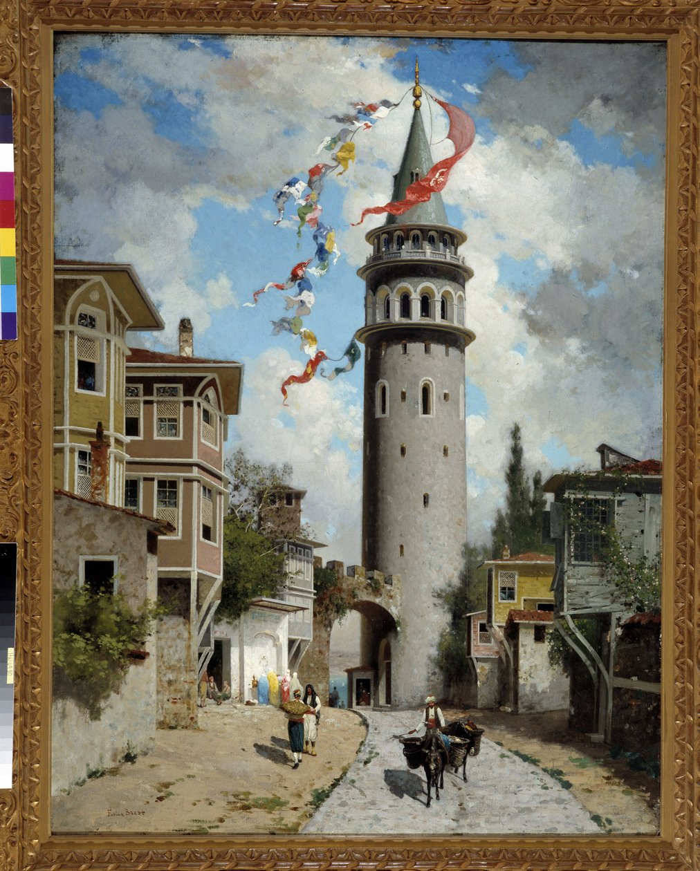 Widok na wieżę Galata w Konstantynopolu. Obraz Fabiusa Bresta (1823-1900). Wzmianka obowiązkowa: Collection fondation faith de Provence, Marseille autorstwa Fabius Brest