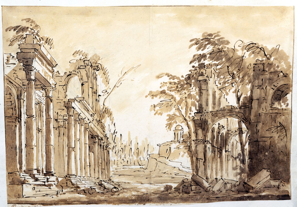 Scena z pierwszego aktu opery „Lucio Silla” Wolfganga Amadeusza Mozarta, 1772 autorstwa Fabrizio Galliari