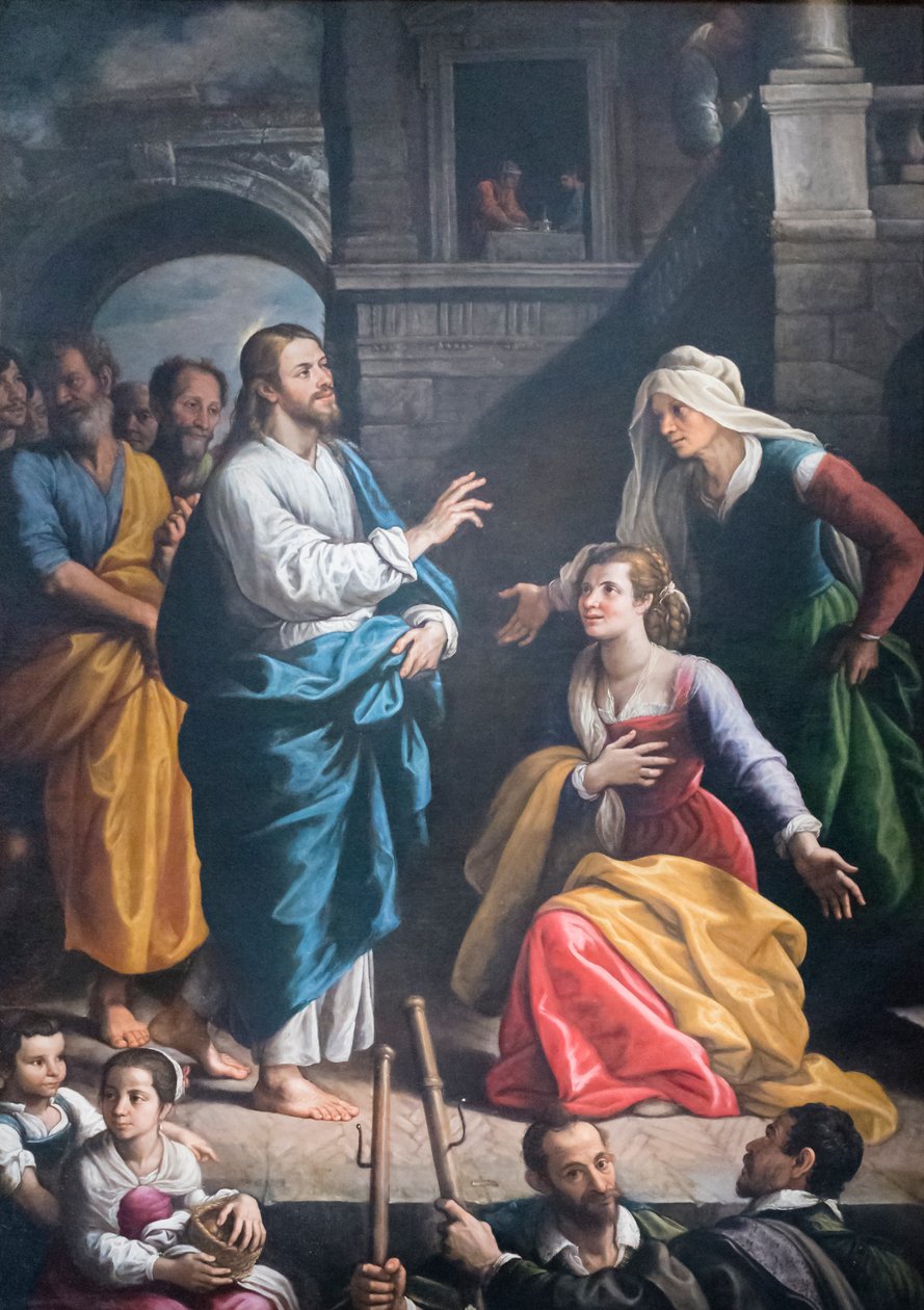 Chrystus gościł w domu Marty i Marii autorstwa Fabrizio Santafede