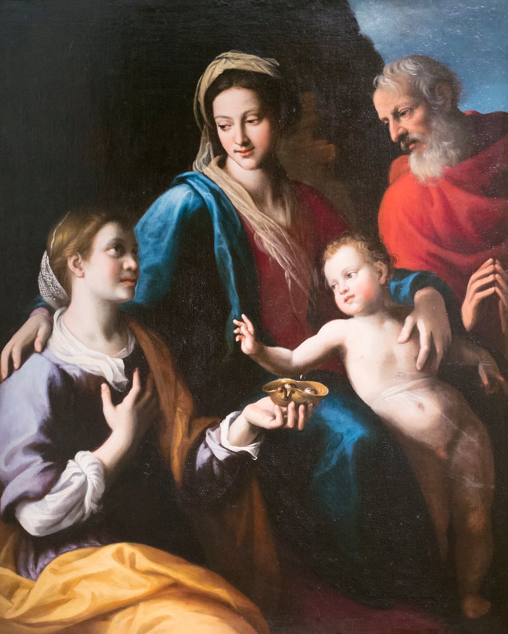 Madonna z Dzieciątkiem, Święty Józef i Święta Łucja autorstwa Fabrizio Santafede