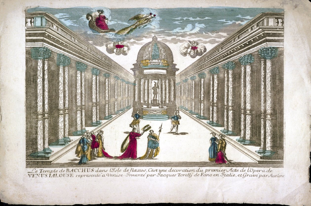 Świątynia Bachusa Ilustracja do I aktu opery „La venere gelosa” (Zazdrosna Wenus) Francesco Sacrati. Dekoracja autorstwa Jacopo Torelli autorstwa Family Aveline
