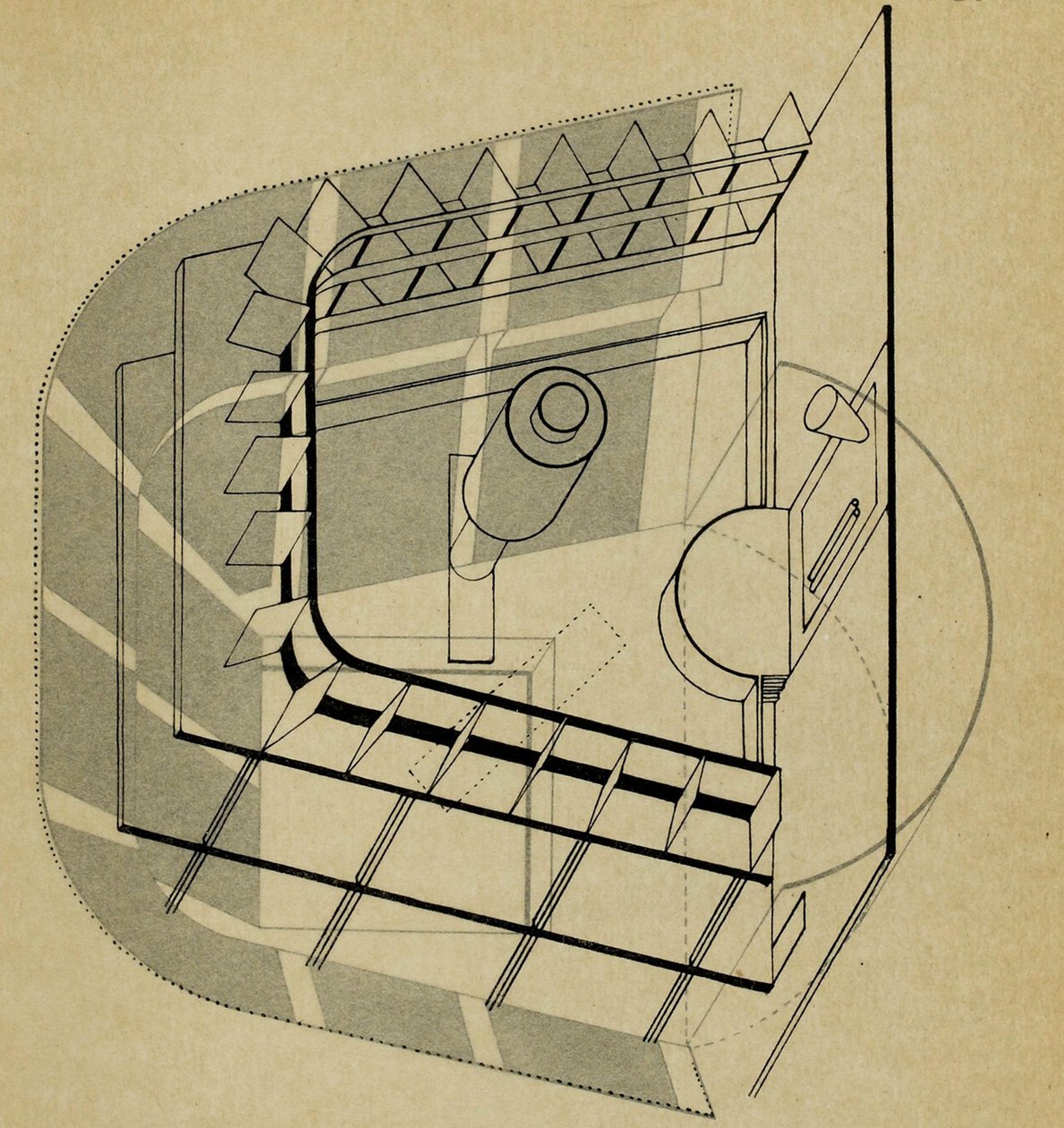 Teatr U. Ze sceny w Bauhaus Die Bühne im Bauhaus, 1925. autorstwa Farkas Molnar