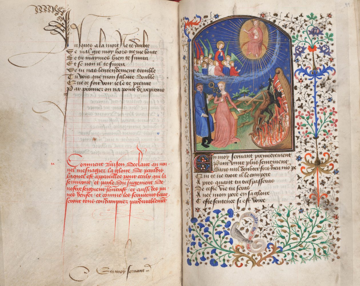 Droga ubóstwa lub bogactwa, ok. 1425-50 (tempera na welinie) autorstwa Fastolf Master