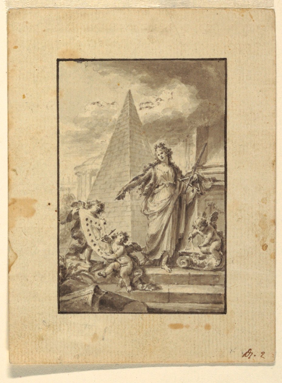 Rysunek, projekt ilustracji: "Architektura", 1760-89 autorstwa Fedele Fischetti