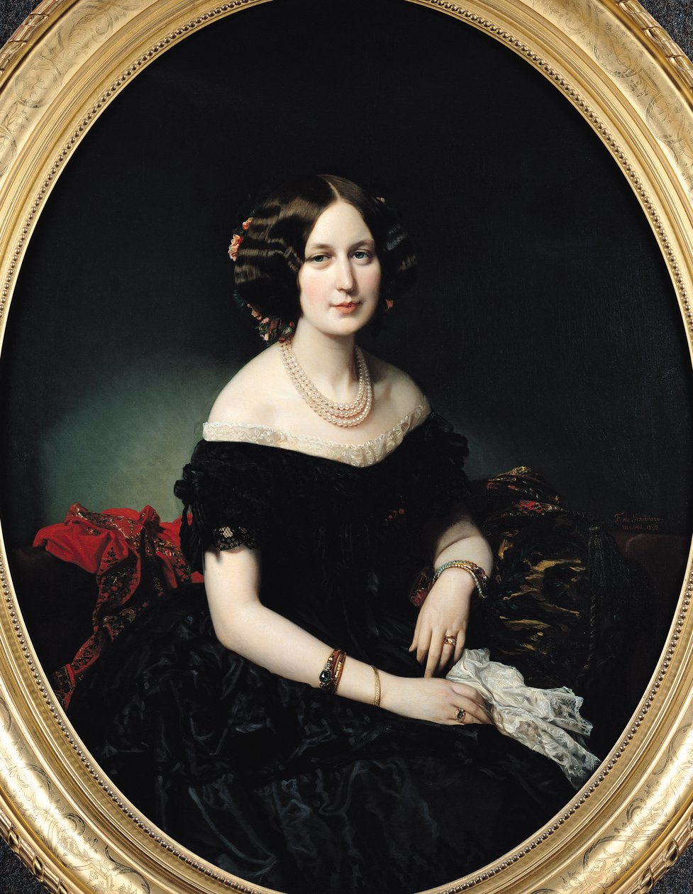 Portret baronowej Weisweiller, 1853 autorstwa Federico de Madrazo y Kuntz