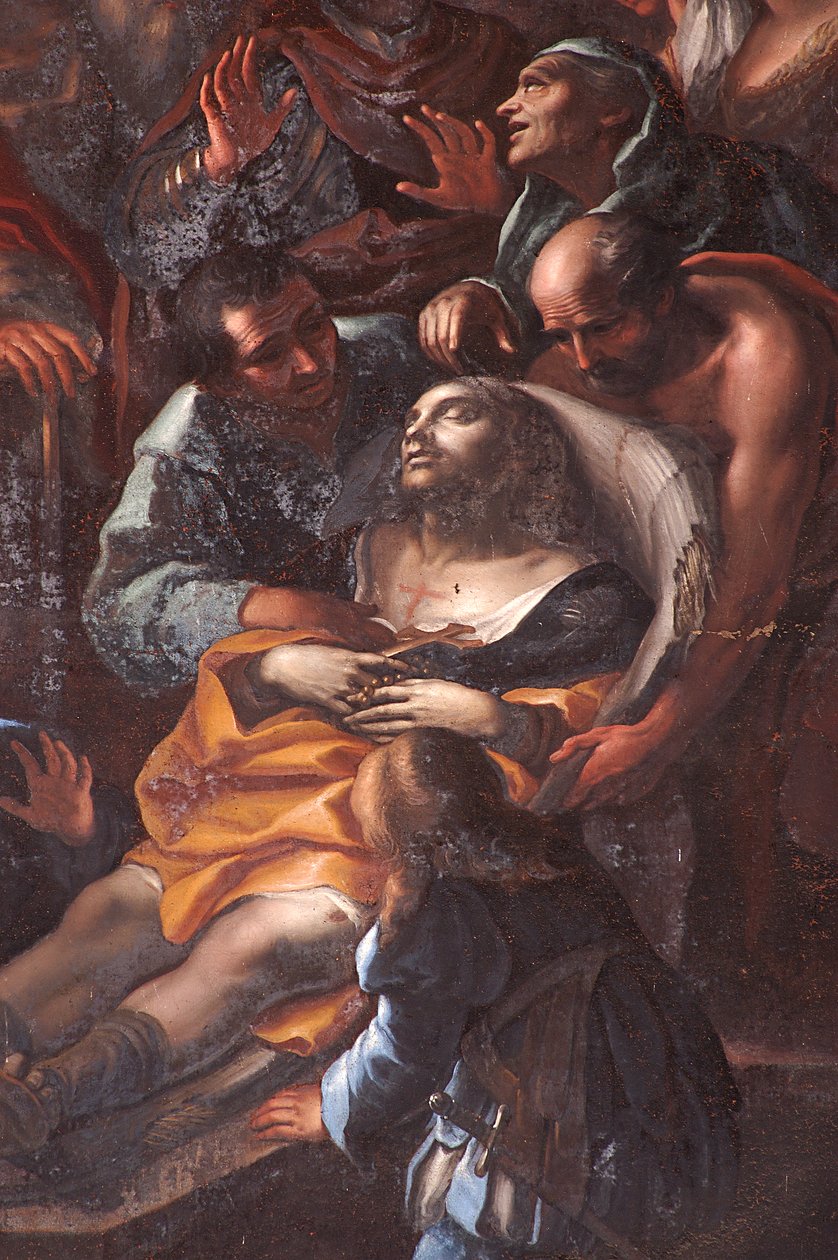 Śmierć św. Rocha w celi więziennej w Aronie, szczegół, 1691 autorstwa Federico Bianchi