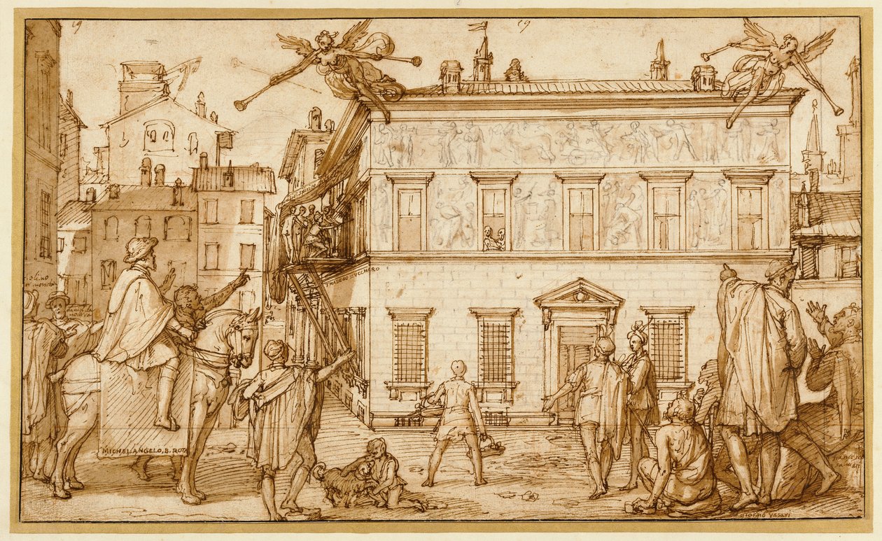 Taddeo dekoruje fasadę Palazzo Mattei autorstwa Federico Zuccaro