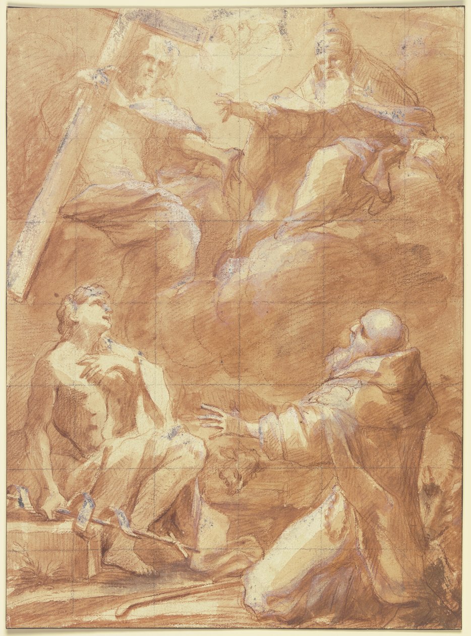 Johannes der Täufer und der Heilige Antonius erblicken Gottvater autorstwa Federico Barocci
