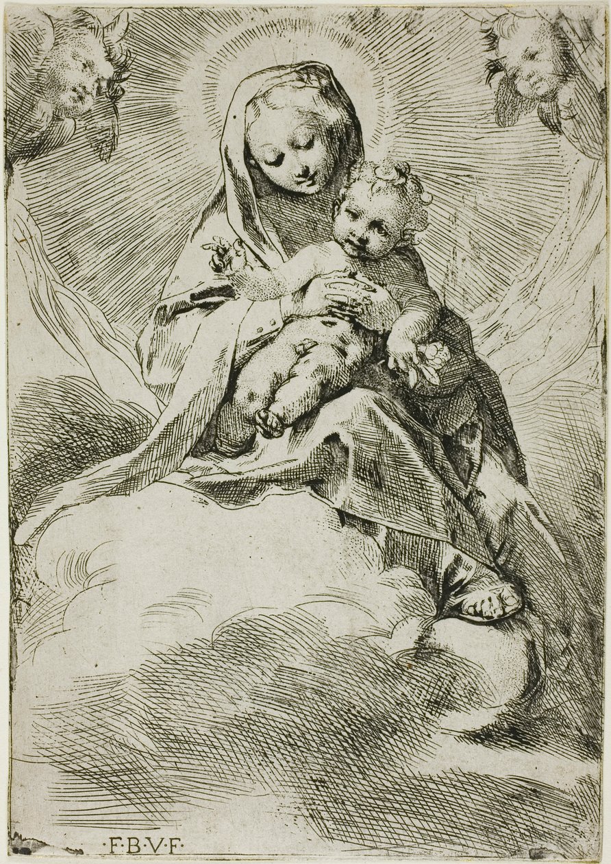 Madonna z Dzieciątkiem na chmurach autorstwa Federico Barocci