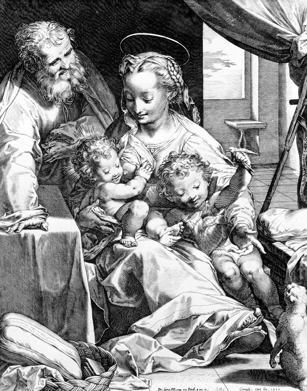 Święta Rodzina, rytowana przez Cornelisa Corta, 1577 autorstwa Federico Barocci