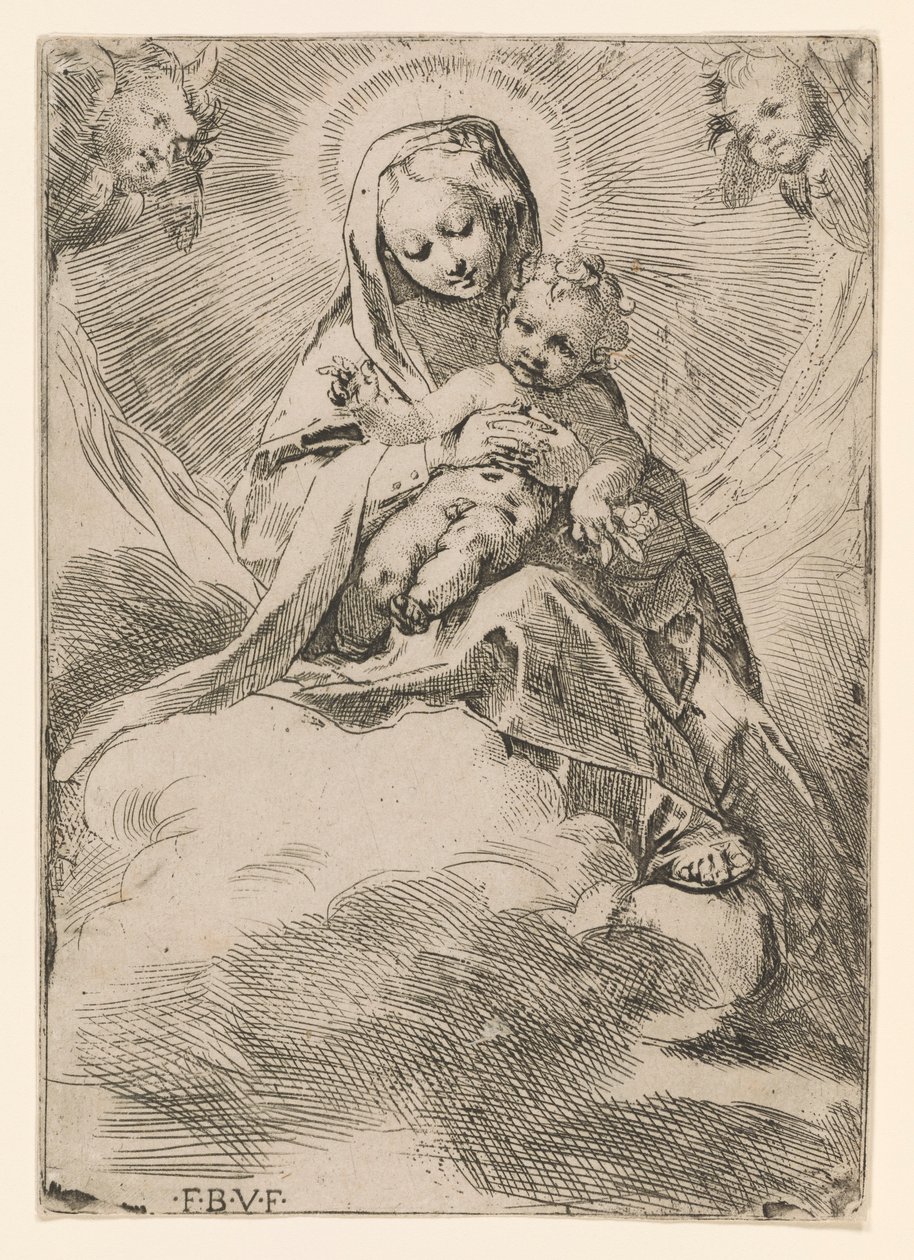 Dziewica z Dzieciątkiem w chmurach autorstwa Federico Barocci