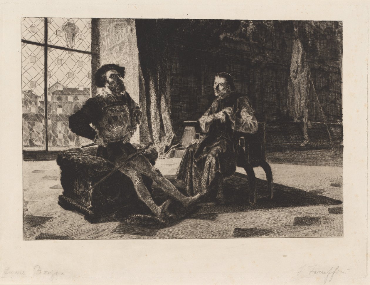 Cesare Borgia i Machiavelli autorstwa Federico Faruffini