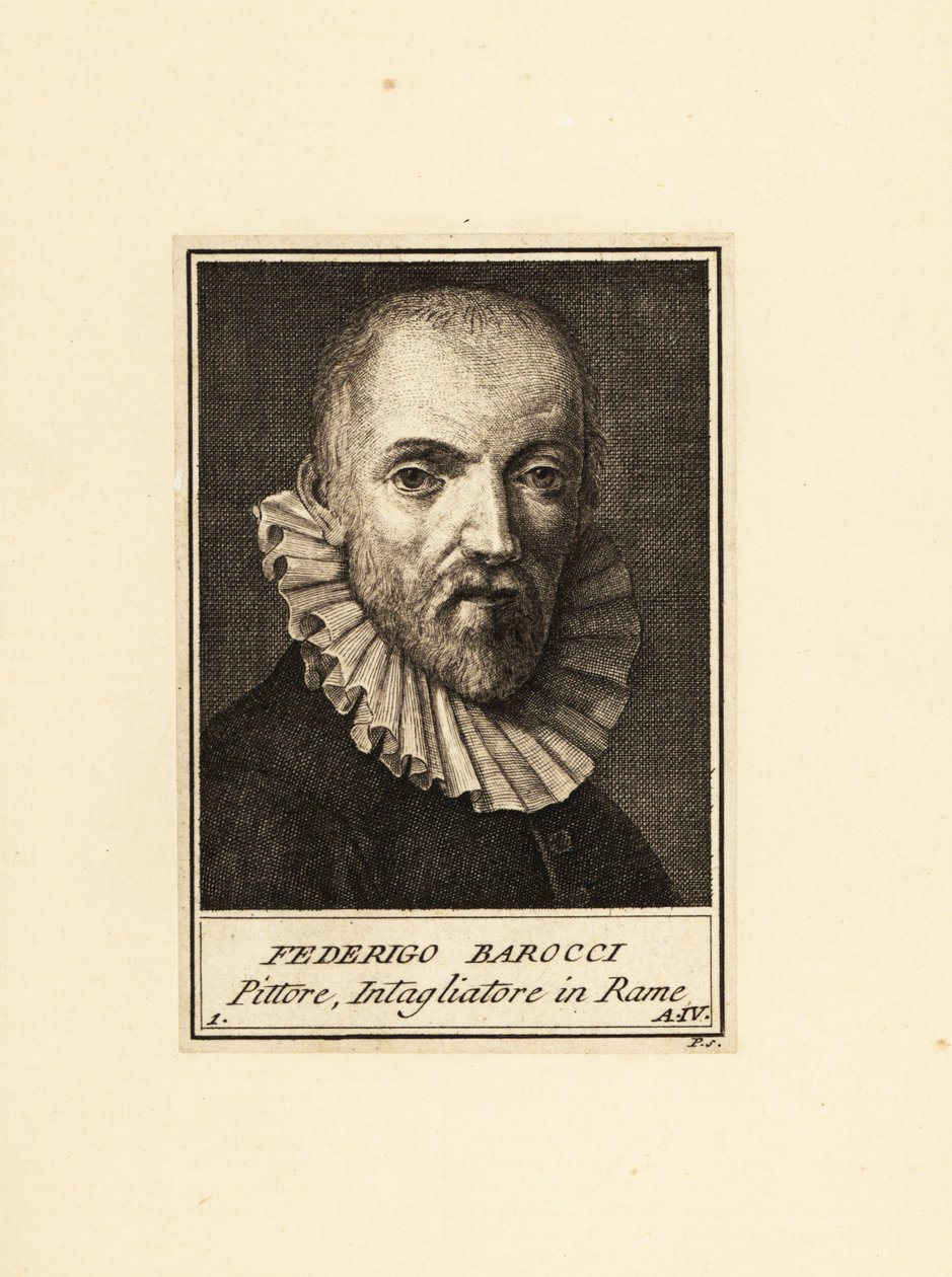 Portret Federico Barocciego (ok. 1535-1612), włoskiego malarza renesansowego i grafika autorstwa Federico Fiori (after) Barocci or Baroccio