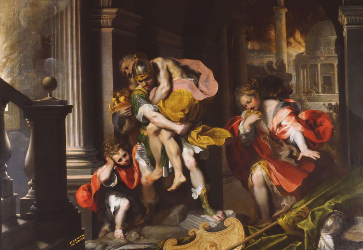 Eneasz” lot z Troi, 1598 autorstwa Federico Fiori Barocci or Baroccio