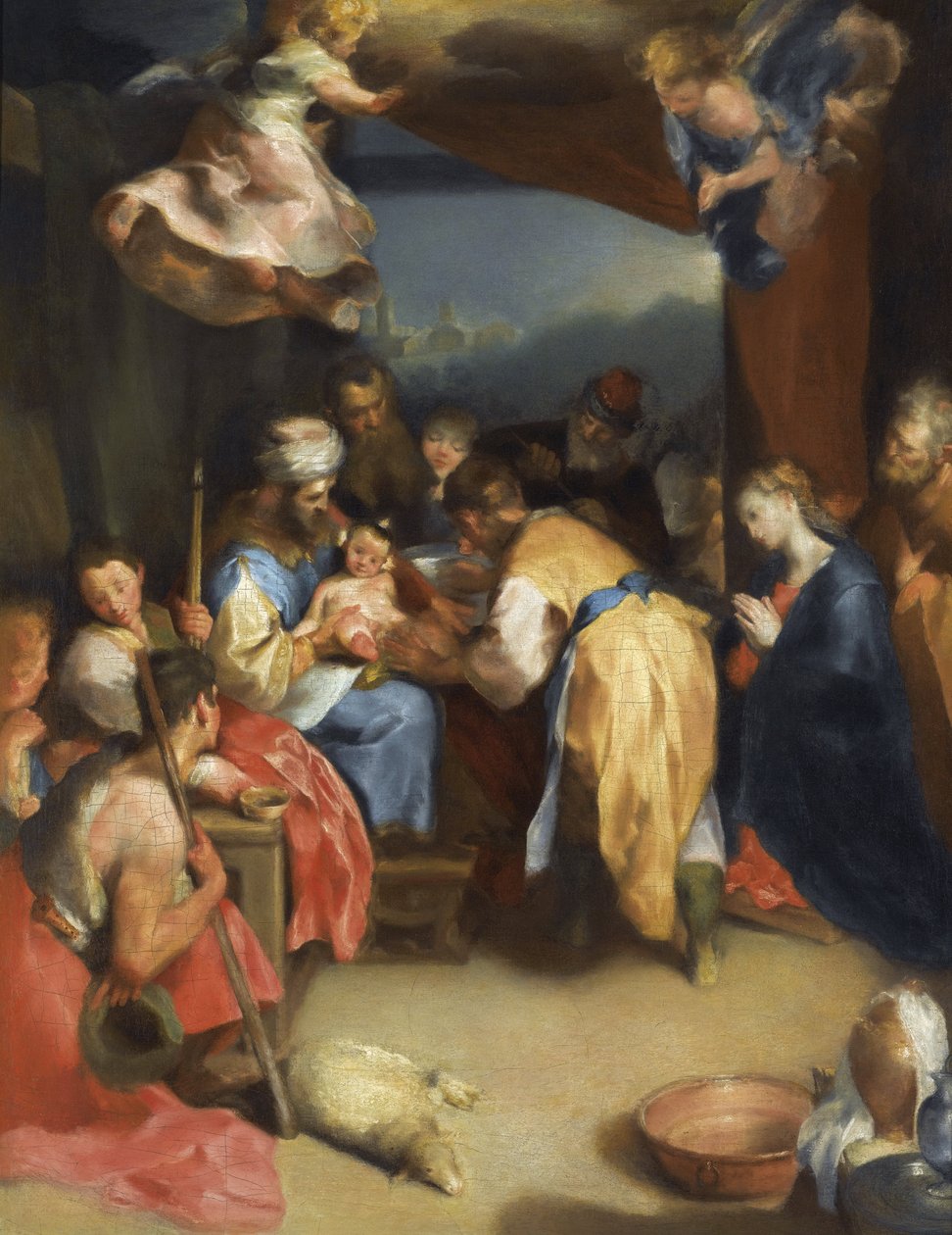 Obrzezanie Jezusa - Obrzezanie Chrystusa - Barocci, Federigo (1528-1612) - Olej na płótnie - 81,8x63,7 - Kolekcja prywatna autorstwa Federico Fiori Barocci or Baroccio