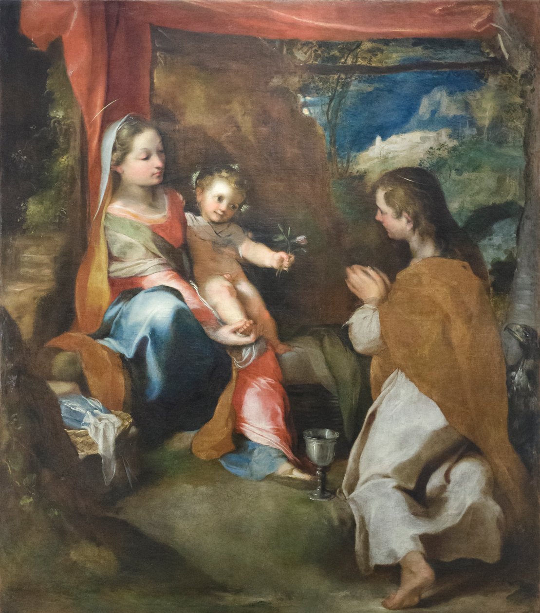 Madonna z Dzieciątkiem i św. Janem Ewangelistą, ok. 1565 (olej na płótnie) autorstwa Federico Fiori Barocci or Baroccio
