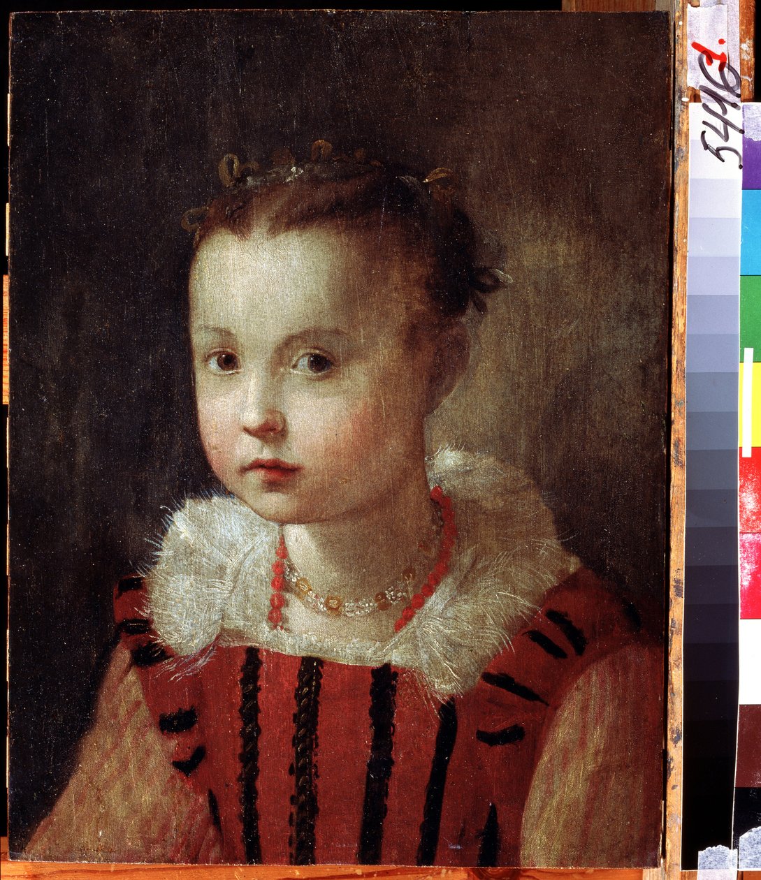 ""portret małej dziewczynki"" Bogato ubrane dziecko. Obraz Federico Fiori Barocci lub Baroccio (około 1535-1612) Regionalna Galeria Sztuki Deineka, Rosja Kursk autorstwa Federico Fiori Barocci or Baroccio