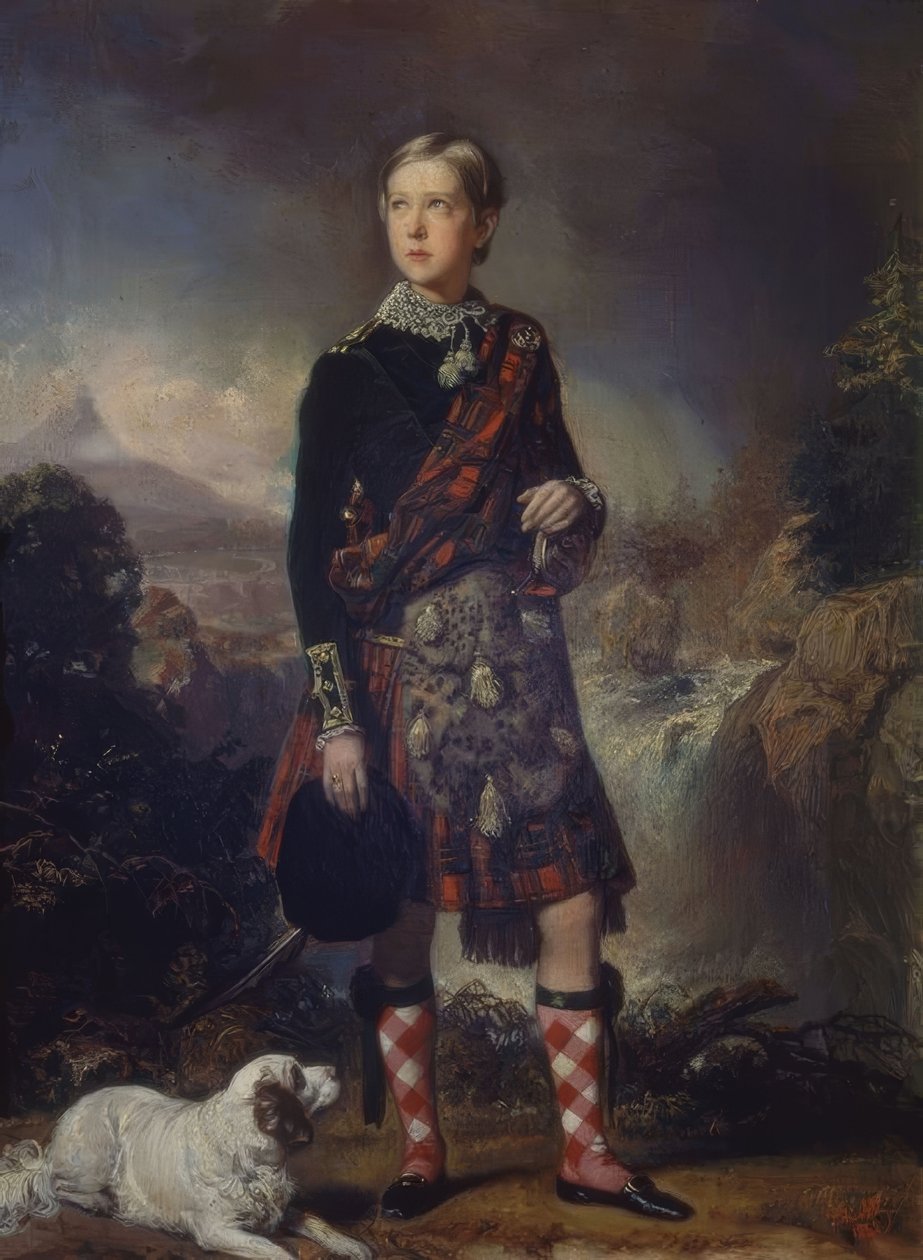 DZIECKO ENRIQUE O’SHEA MONTGOMERY, SUKNIA SZKOCJA, 1848, OLEJ / TABELA 0,45×0,30 autorstwa Federico de Madrazo y Kuntz