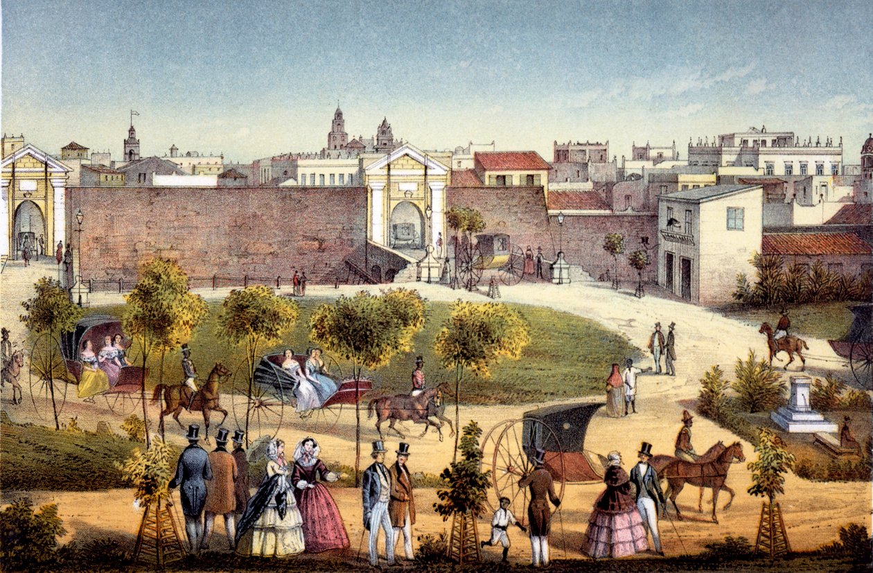Bramy Monseratte, Hawana, Kuba, 1840 autorstwa Federico Mialhe