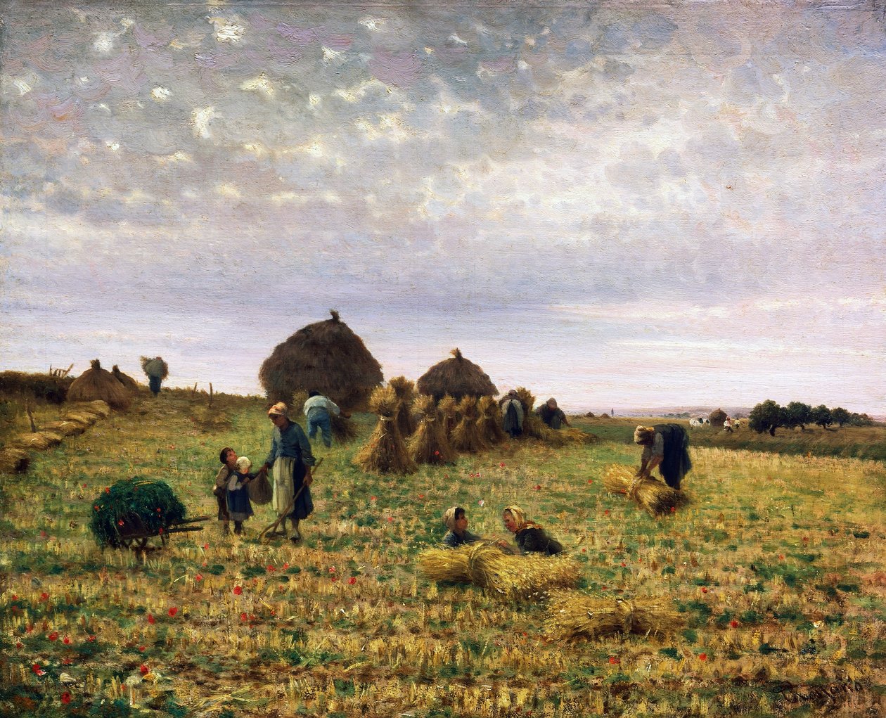 Żniwo, obraz Federico Rossano (1835-1912), olej na płótnie, 65x80 cm autorstwa Federico Rossano